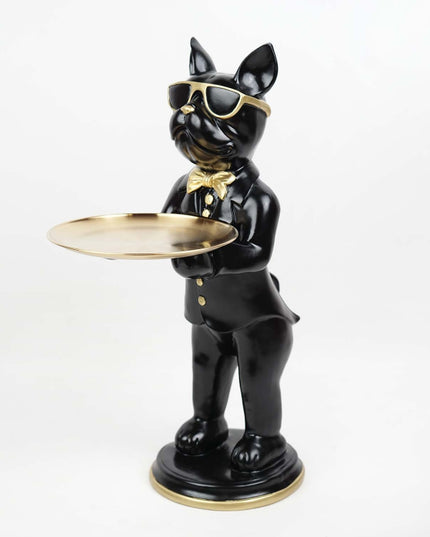 CTS202312A / LARGE BLACK BULLDOG WITH TRAY