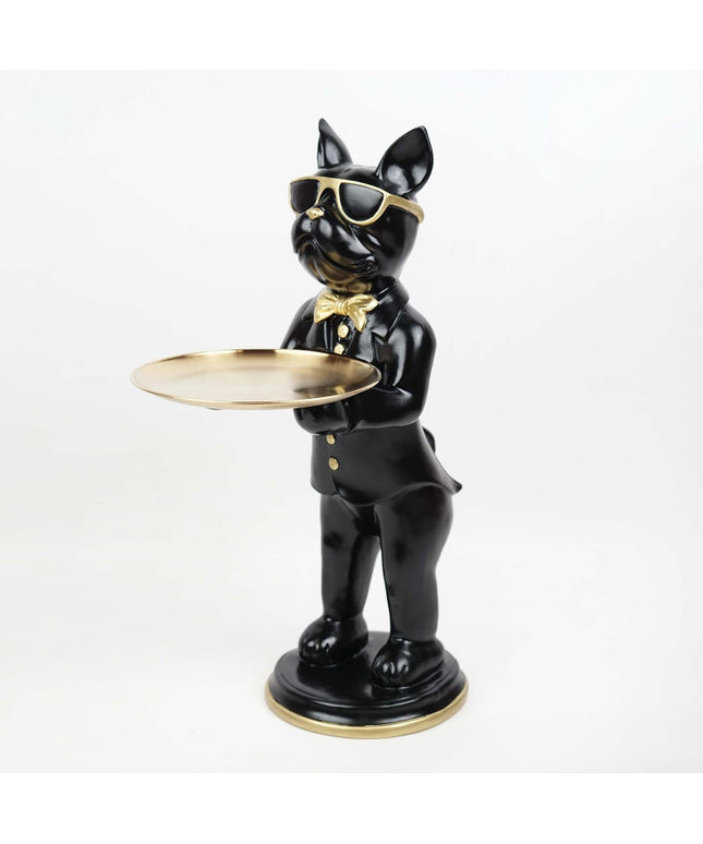 CTS202312A / LARGE BLACK BULLDOG WITH TRAY