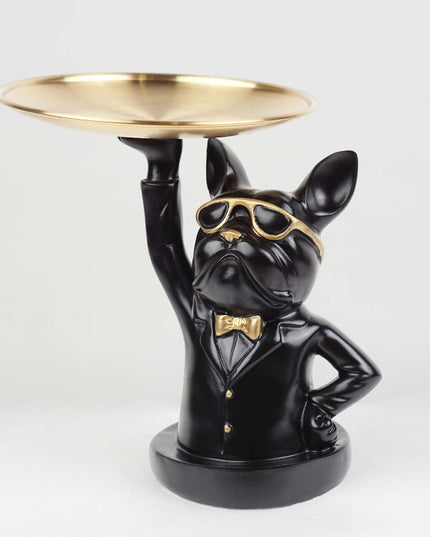 CTS202313A / BLACK CUTE BULLDOG WITH TRAY
