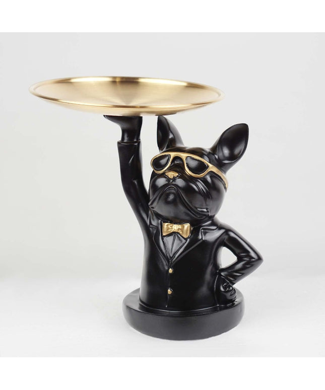 CTS202313A / BLACK CUTE BULLDOG WITH TRAY