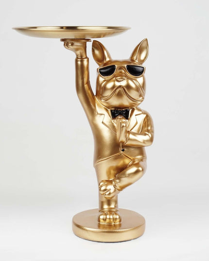 CTS202314C / GOLD CUTE BULLDOG WITH TRAY