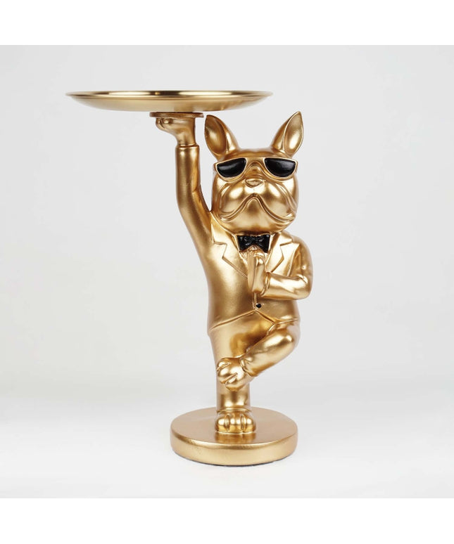 CTS202314C / GOLD CUTE BULLDOG WITH TRAY