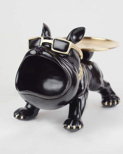 CTS202315A / BLACK CUTE BULLDOG WITH TRAY