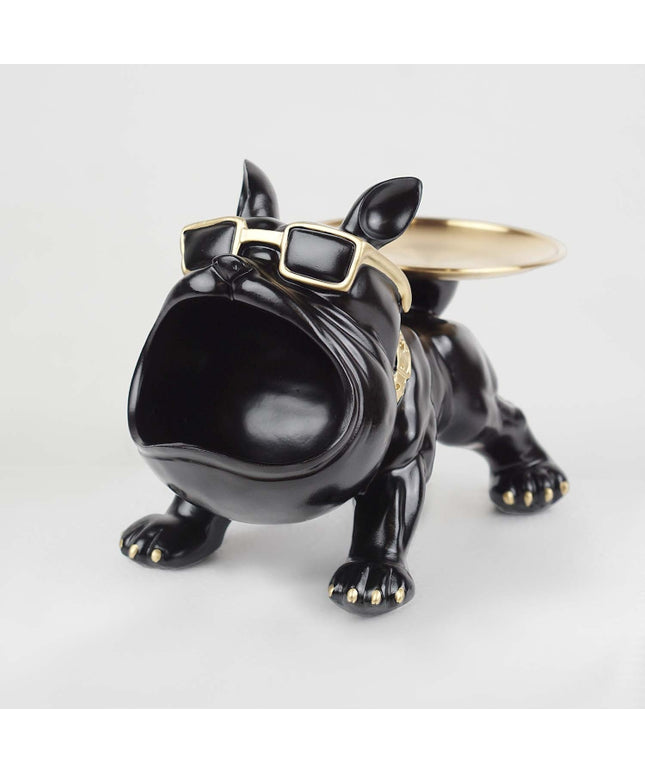 CTS202315A / BLACK CUTE BULLDOG WITH TRAY