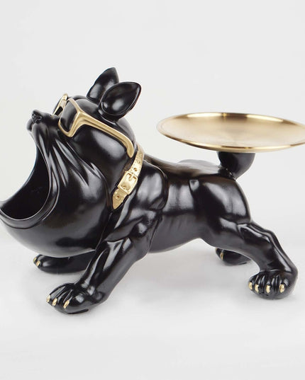 CTS202315A / BLACK CUTE BULLDOG WITH TRAY