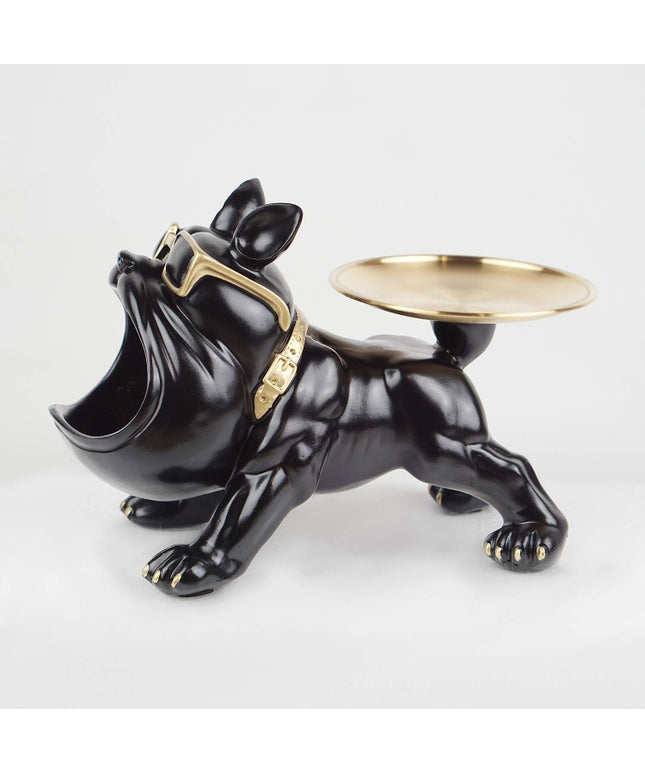 CTS202315A / BLACK CUTE BULLDOG WITH TRAY