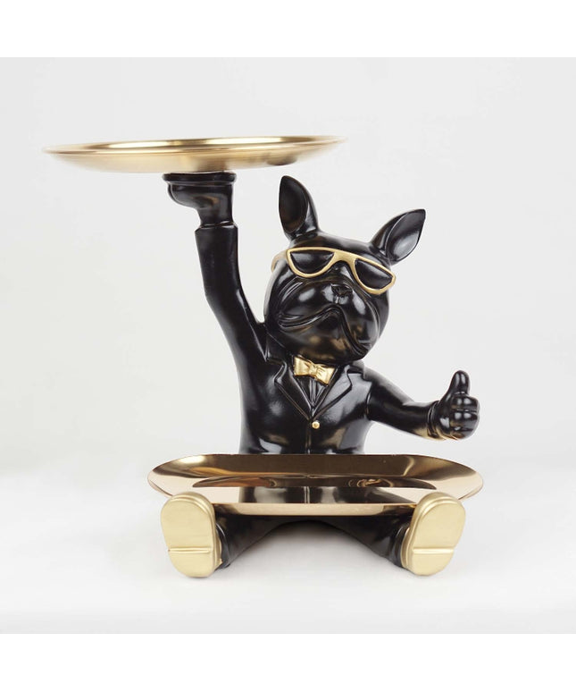 CTS202320A / BLACK CUTE BULLDOG WITH TRAY