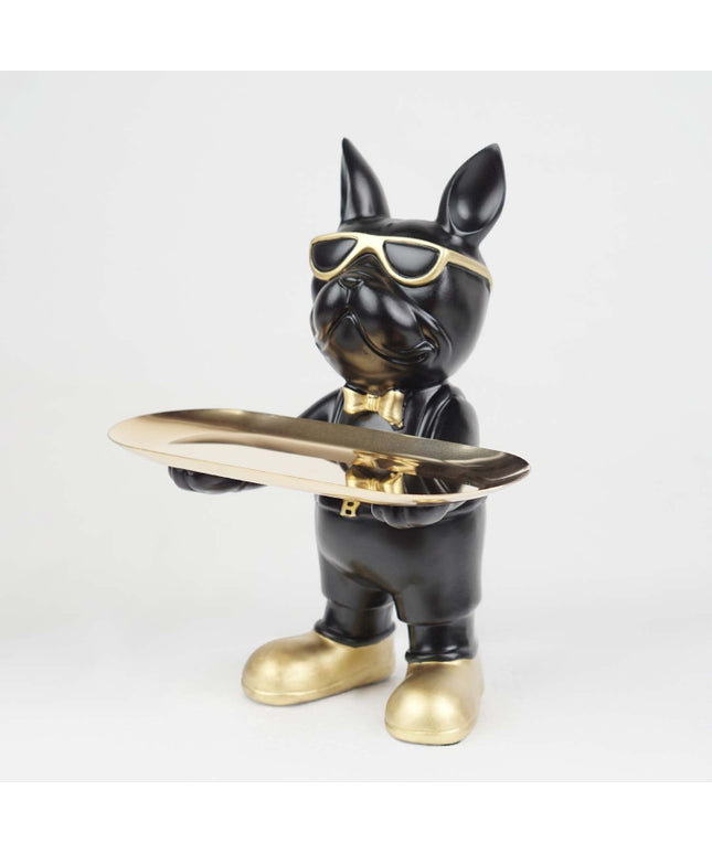 CTS202324A / BLACK CUTE BULLDOG WITH TRAY