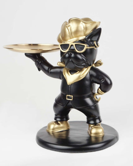 CTS202323A / BLACK CUTE BULLDOG WITH TRAY