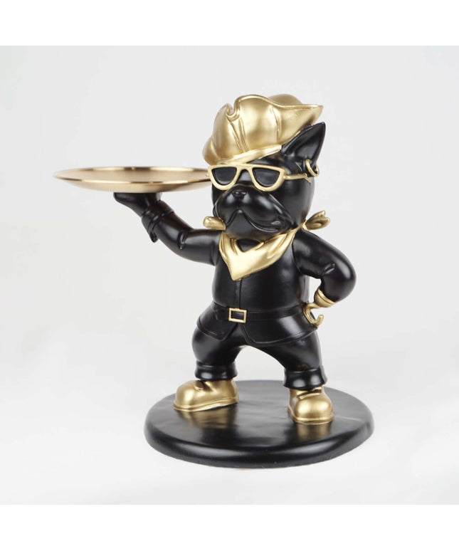 CTS202324A / BLACK CUTE BULLDOG WITH TRAY