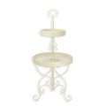 A 2-TIER ROUND IRON ETAGÈRE - WHITE