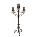 A 3-LIGHT CANDLE HOLDER - BROWN