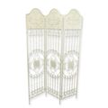 A 3 PANEL IRON PARAVENT - WHITE