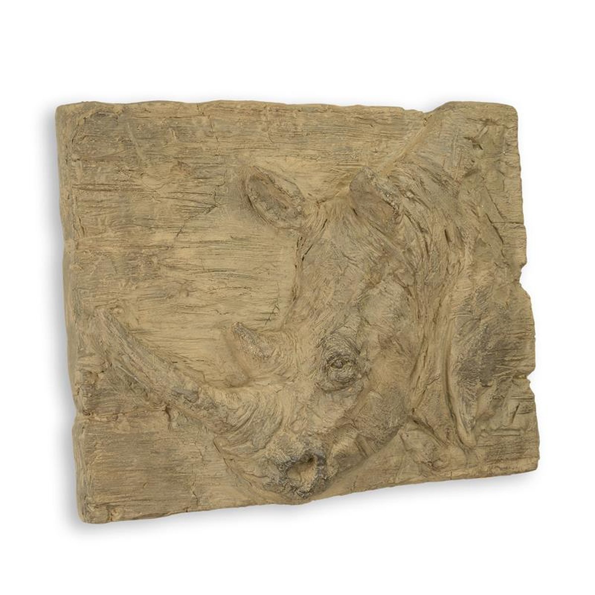 A 3D MGO WALL MOUNT PLAQUE OF A RHINOCEROS HEAD