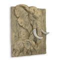 A 3D MGO WALL MOUNT PLAQUE OF AN ELEPHANT WITH CALF