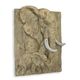 A 3D MGO WALL MOUNT PLAQUE OF AN ELEPHANT WITH CALF