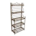 A 5 TIER IRON ETAGERE - BROWN
