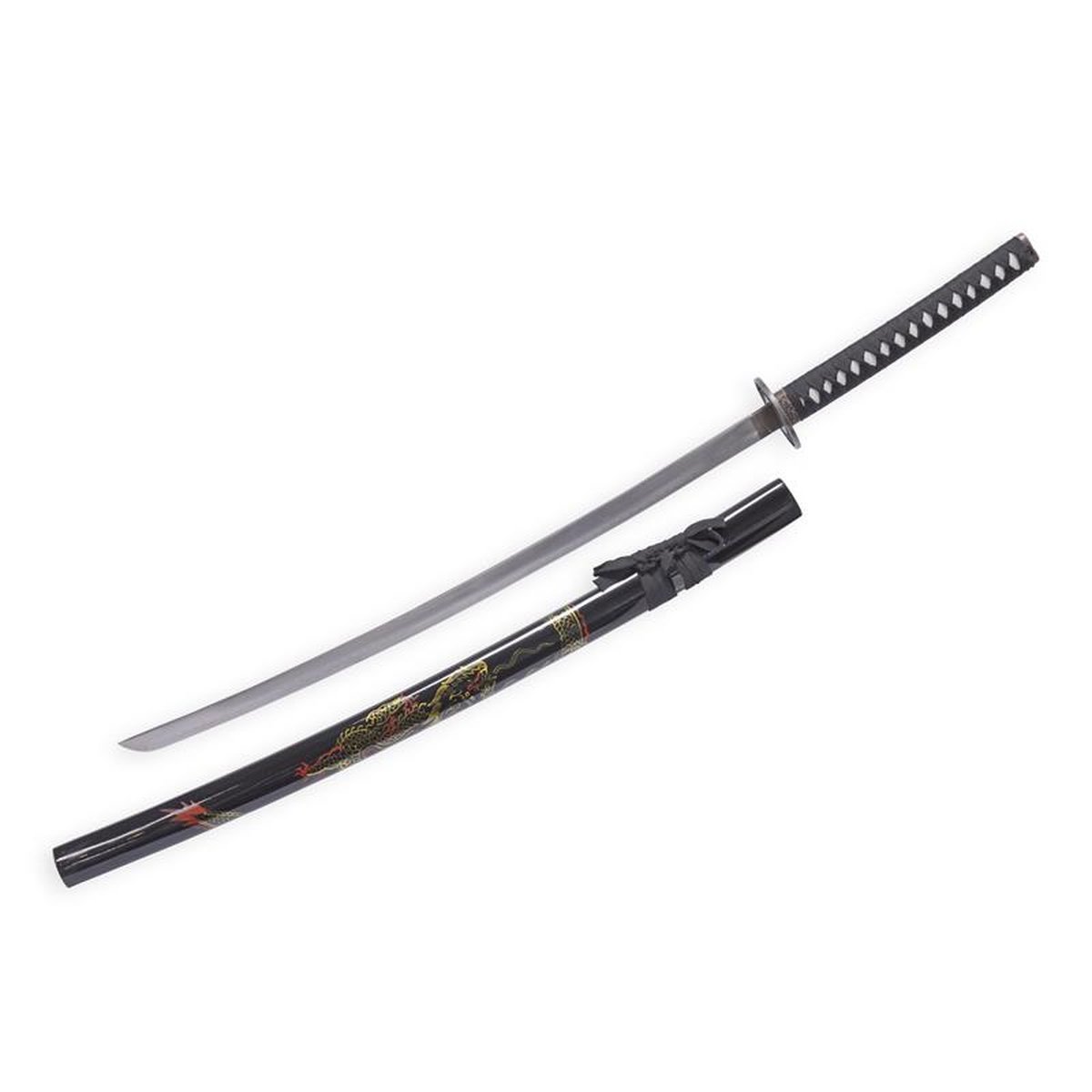 A BLACK HANDLED KATANA