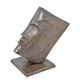 A BOOK FACE BRONZE SCULPTURE