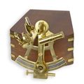 A BRAS SEXTANT IN WOODEN BOX
