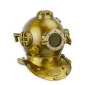 A BRASS AND COPPER DIVING HELMET - BRASS FINISH
