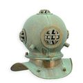 A BRASS AND COPPER DIVING HELMET - CORRODED FINISH