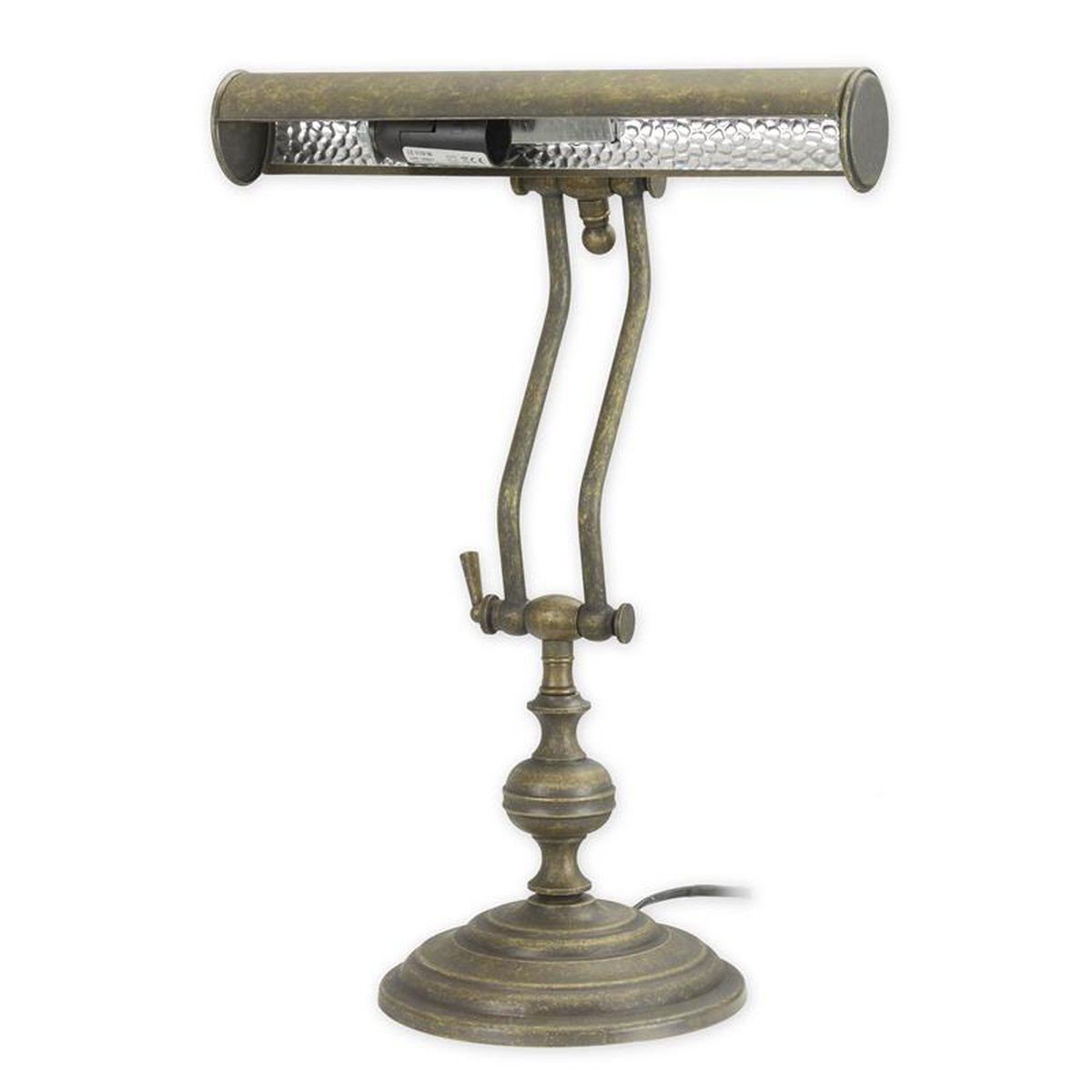 A BRASS BANKER'S LAMP - BROWN FINISH