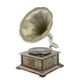 A BRASS MOUNTED SQUARE GRAMOPHONE