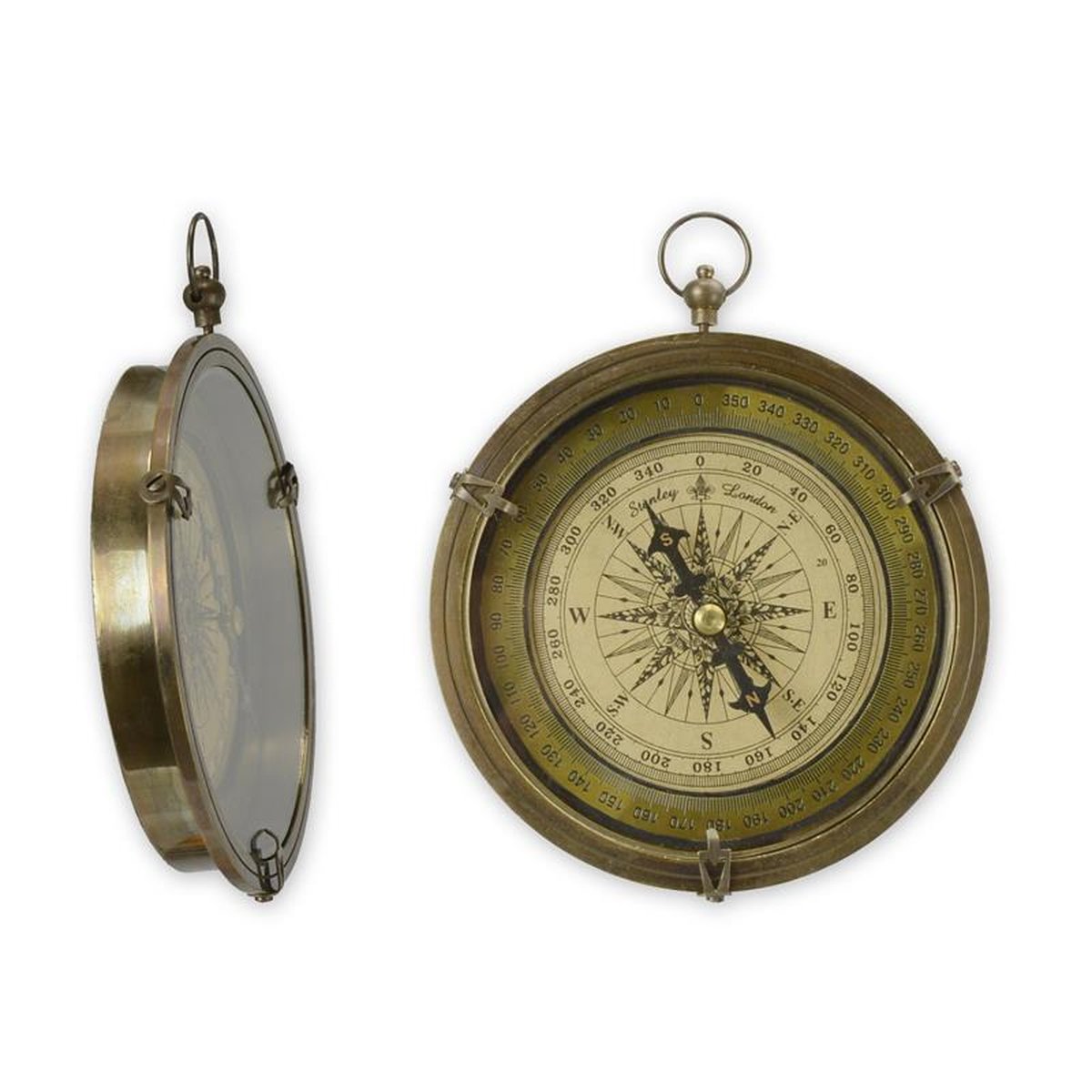 A BRASS POCKET COMPASS