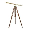 A BRASS TELESCOPE ON STAND