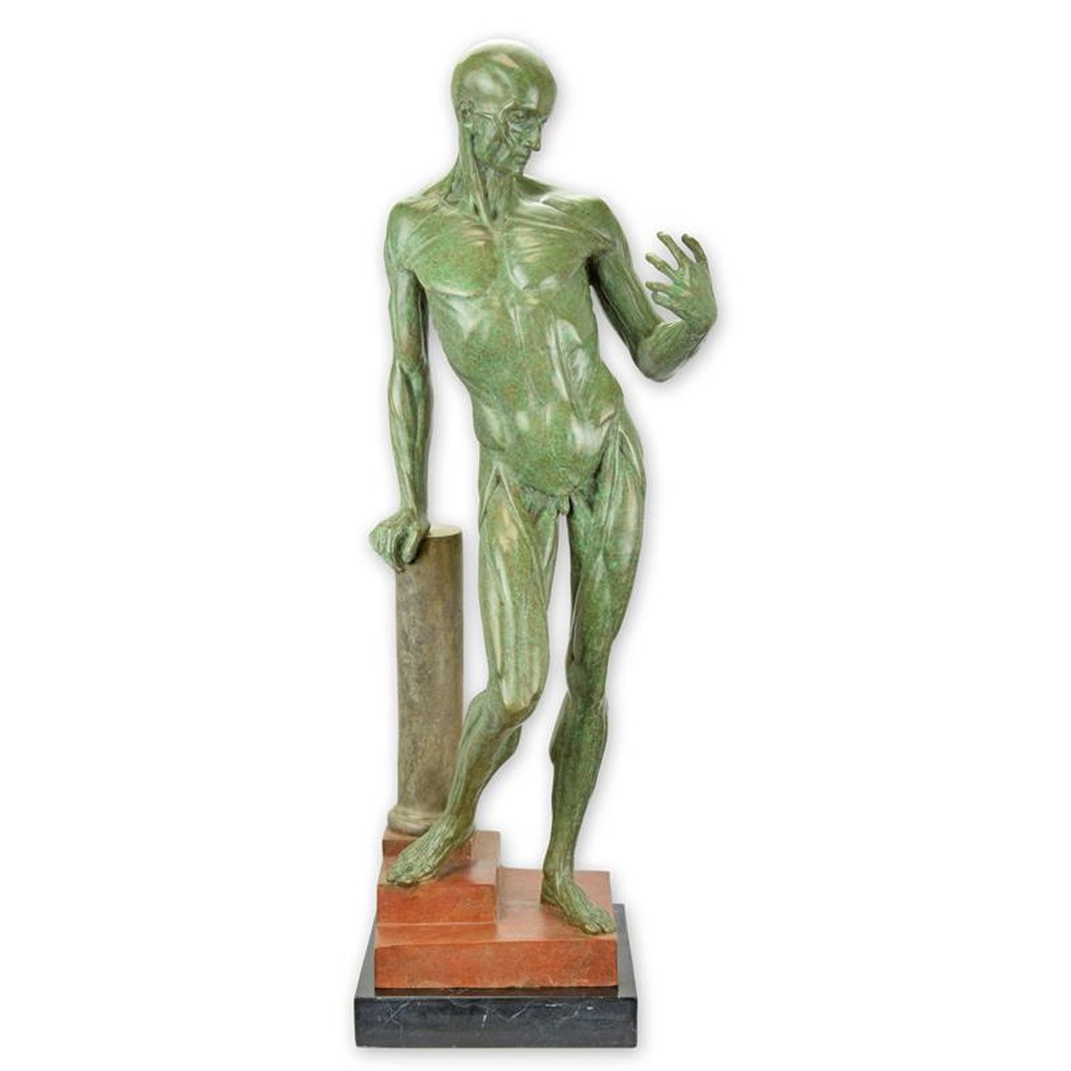 A BRONZE ANATOMICAL STUDY OF A FLAYED MALE
