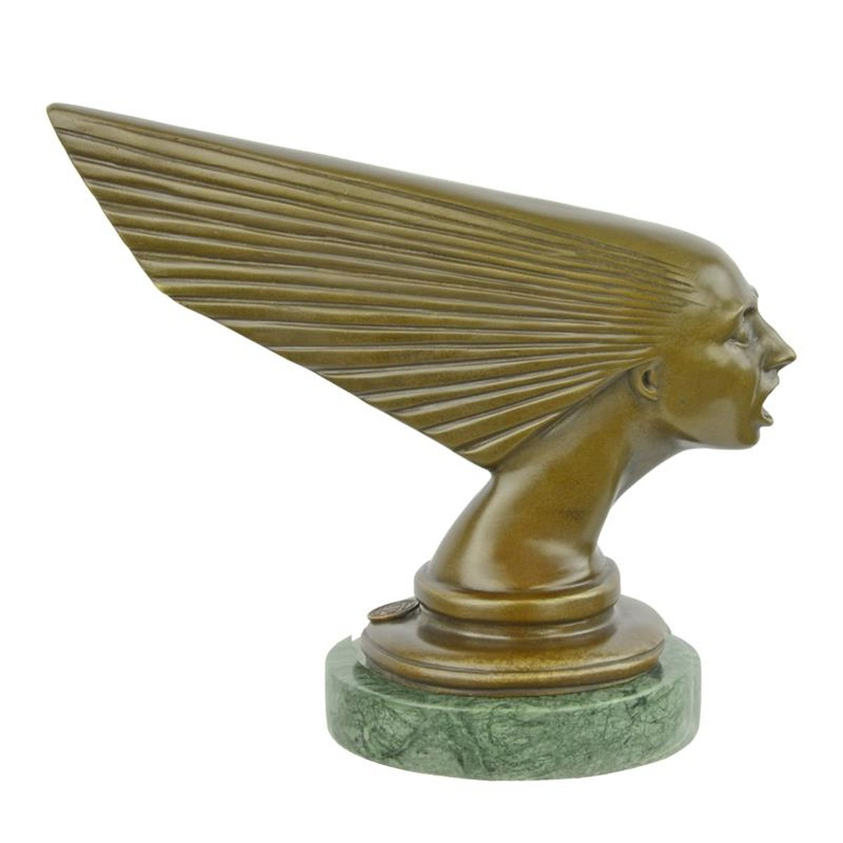 A BRONZE ART DECO CAR MASCOT SPIRIT OF THE WIND""