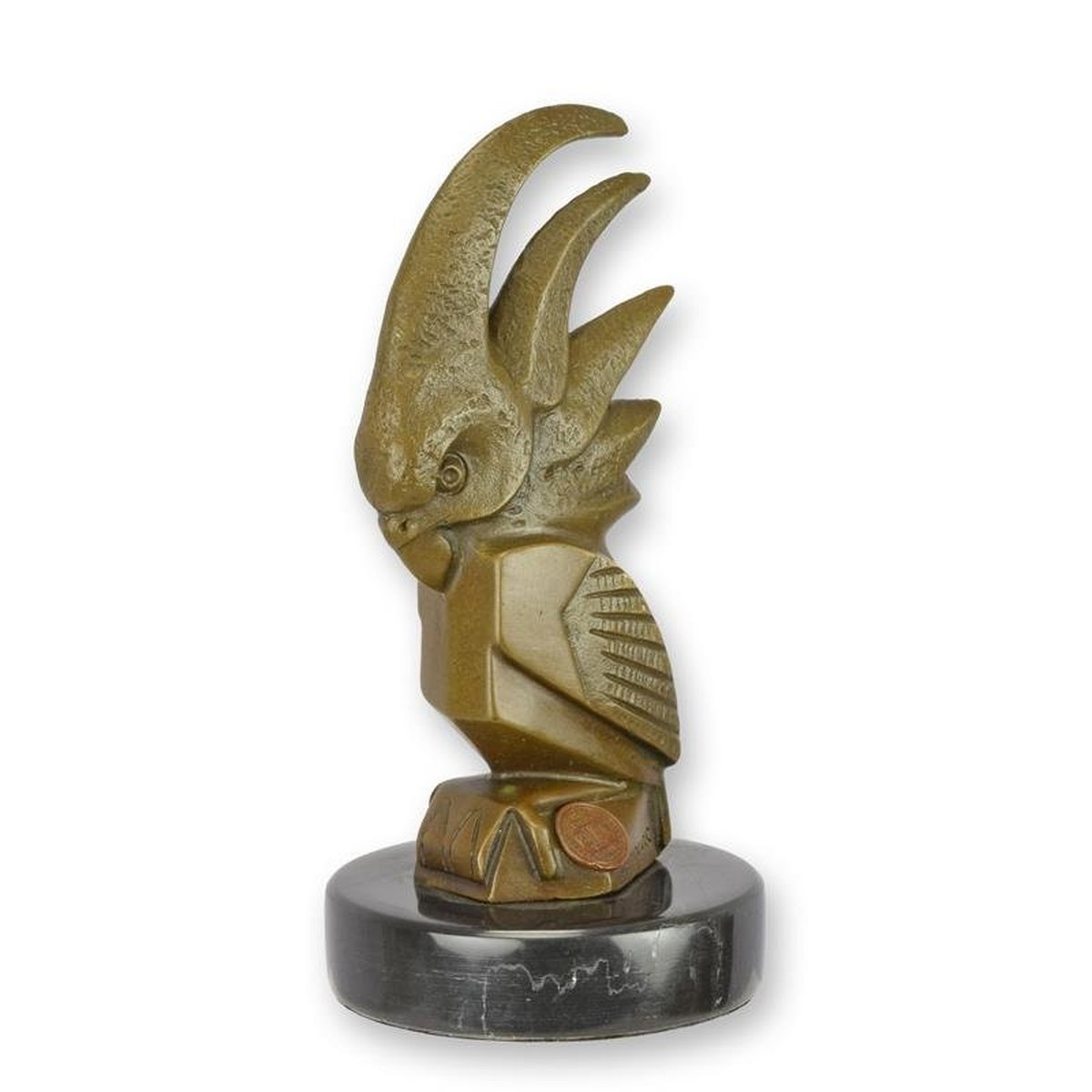 A Bronze Art Deco Cockatoo Car Mascot