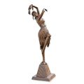 A BRONZE ART DECO DANCER