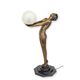 A BRONZE ART DECO FIGURAL LAMP