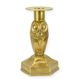 A BRONZE ART DECO OWL CANDLESTICK