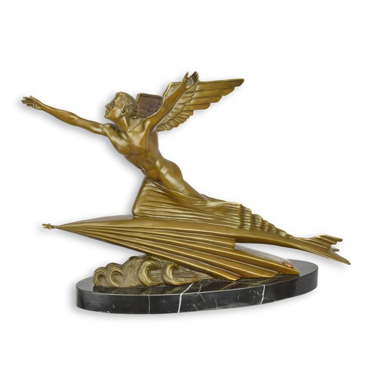 A BRONZE ART DECO SCULPTURE CALLED THE AVIATOR""