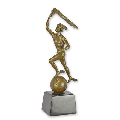 A BRONZE ART DECO SCULPTURE OF MERCURY