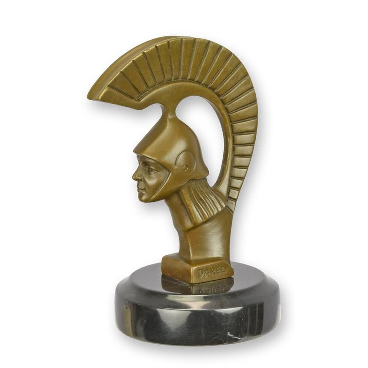 A BRONZE ART DECO SPARTAN CAR MASCOT