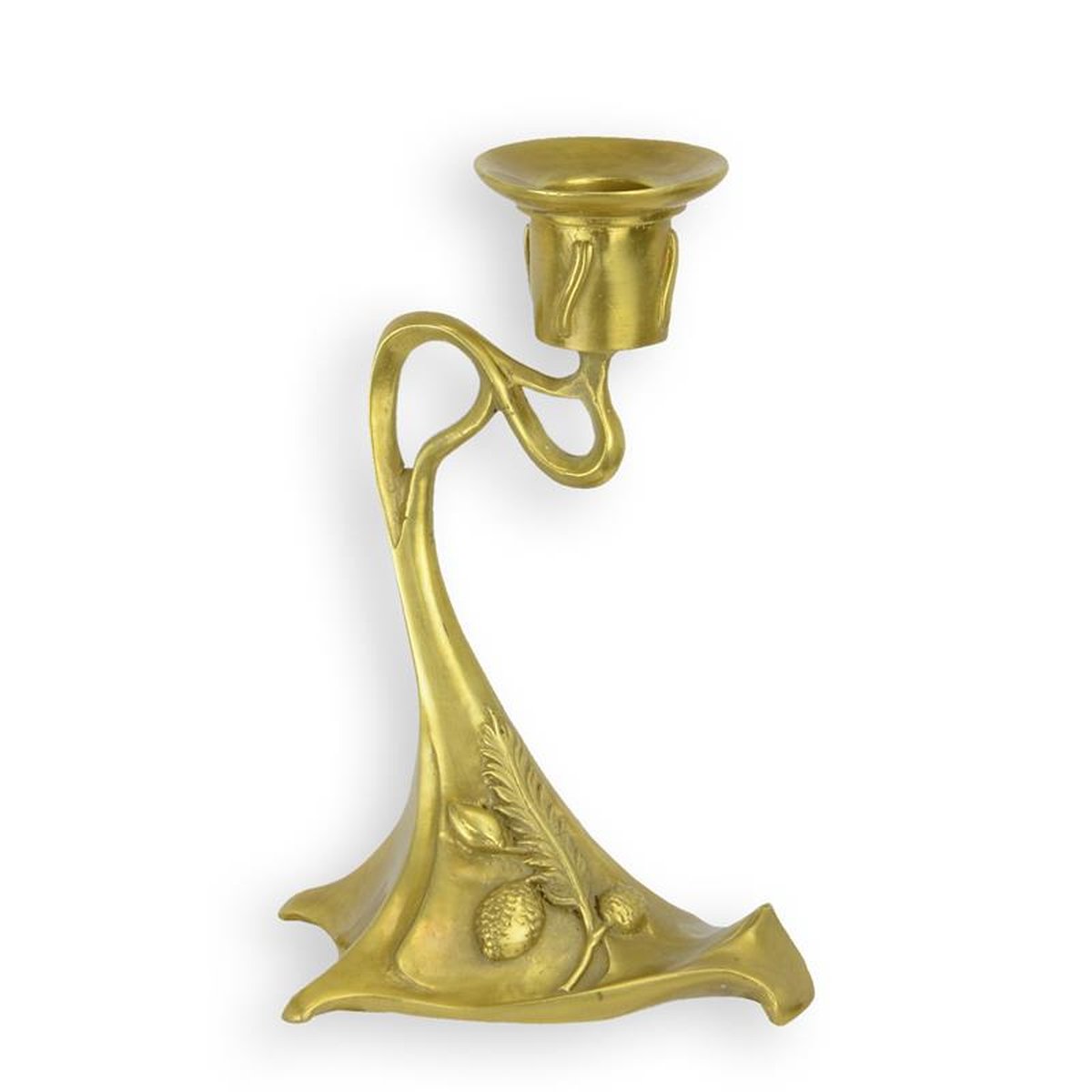 A BRONZE ART NOUVEAU CANDLESTICK
