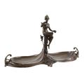 A BRONZE ART NOUVEAU DOUBLE TRAY