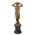 A BRONZE ART NOUVEAU SCULPTURE OF A LADY