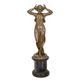 A BRONZE ART NOUVEAU SCULPTURE OF A LADY