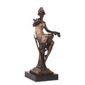 A BRONZE ART NOUVEAU SCULPTURE OF SITTING LADY