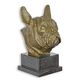 A BRONZE BUST OF A FRENCH BULLDOG