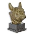 A BRONZE BUST OF A FRENCH BULLDOG