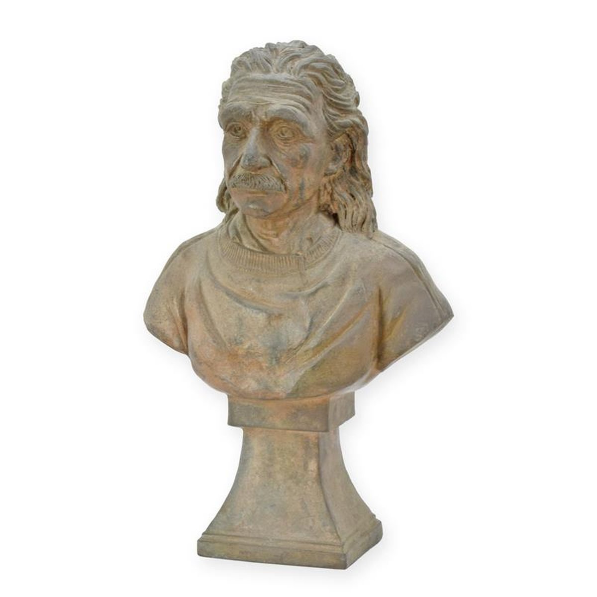 A BRONZE BUST OF ALBERT EINSTEIN