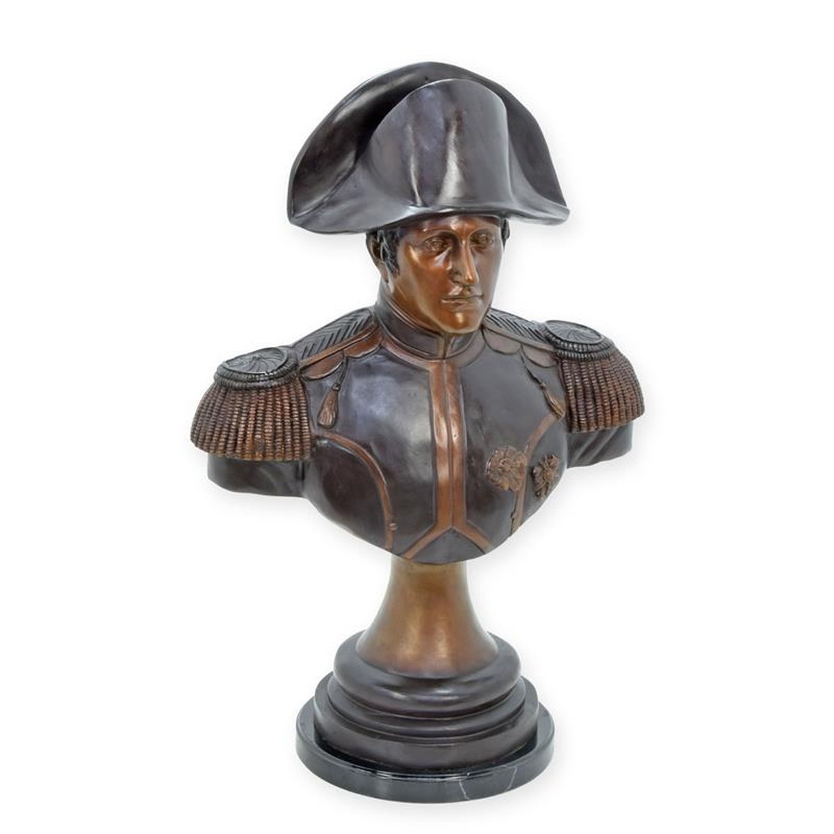 A BRONZE BUST OF NAPOLEON