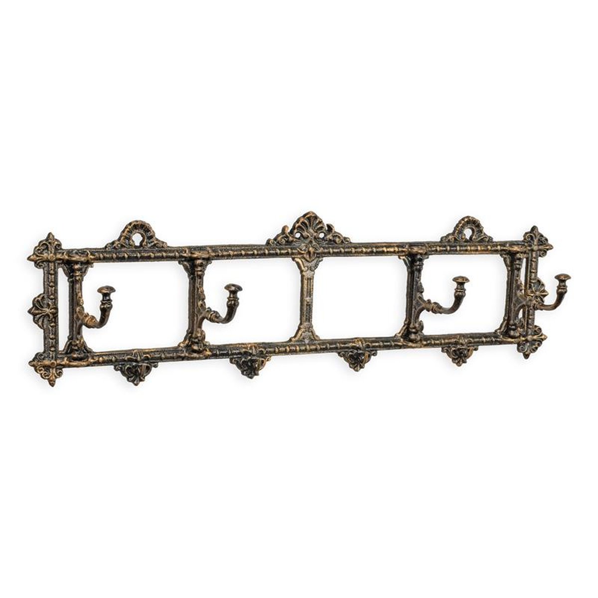 A BRONZE COLOURED CAST IRON COAT HOOK