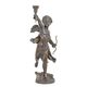 A BRONZE CUPID CANDLE HOLDER
